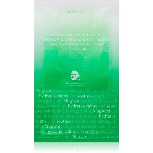 AXIS-Y AXIS-Y Mugwort Green Vital Energy Complex Sheet Mask Sheet maska s hidratacijskim i umirujućim djelovanjem 27 ml
