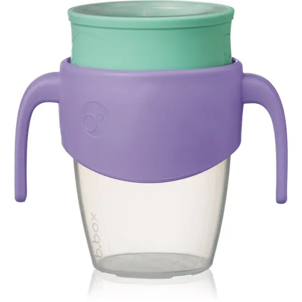 B.Box b.box 360° Trainer Cup šalica za učenje pijenja s ručkama Lilac Pop 6m+ 250 ml