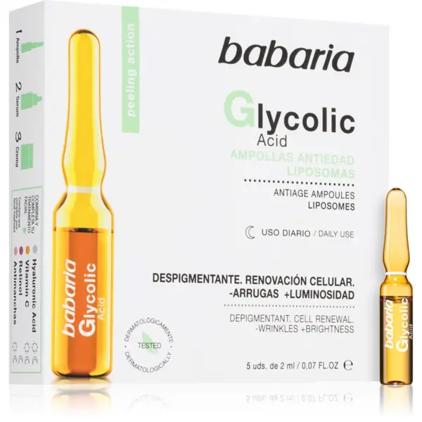 Babaria Babaria Glycolic Acid anti-age posvjetljujući serum u ampulama 5x2 ml