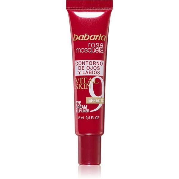 Babaria Babaria Rosa Mosqueta krema za područje oko očiju i usana s 9 učinaka 15 ml