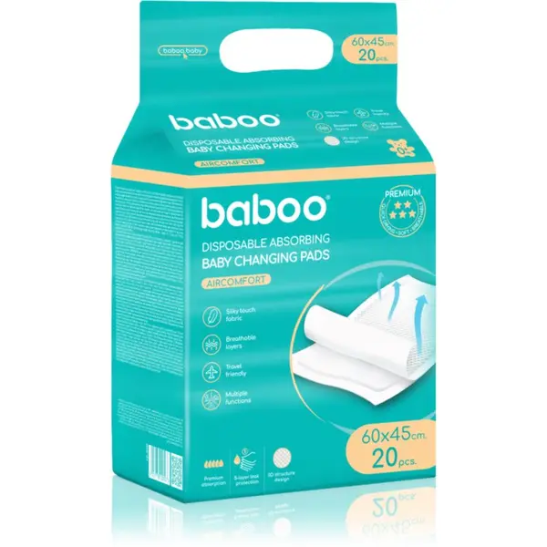Baboo Baboo AirComfort Disposable Absorbing Changing Pads jednokratne podloge za previjanje 60×45 cm 20 kom