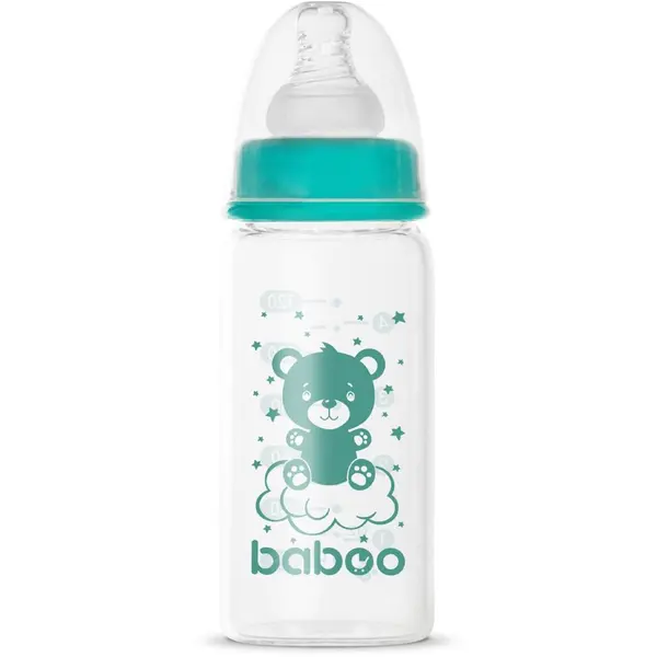 Baboo Baboo Anti-colic Glass Feeding Bottle Narrow Neck staklena bočica za bebe 0m+ 120 ml