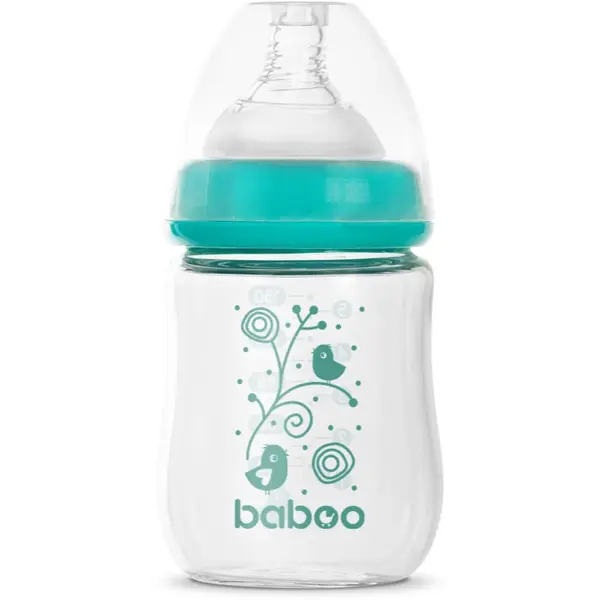 Baboo Baboo Anti-colic Glass Feeding Bottle Wide Neck staklena bočica za bebe 0m+ 150 ml