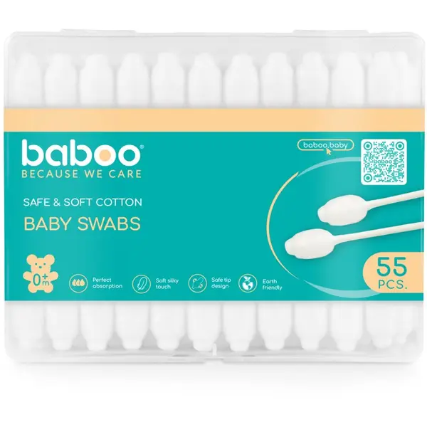 Baboo Baboo Baby Swabs štapići za uši za djecu od rođenja 55 kom