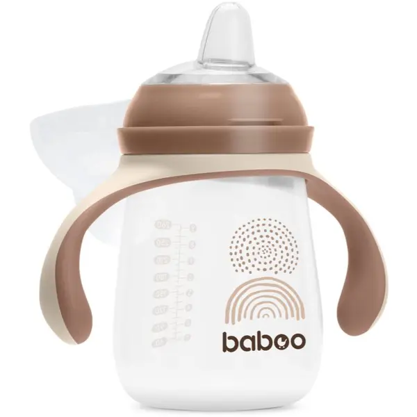 Baboo Baboo Cup with Silicone Spout čašica s ručkama Au Naturale 6m+ 260 ml