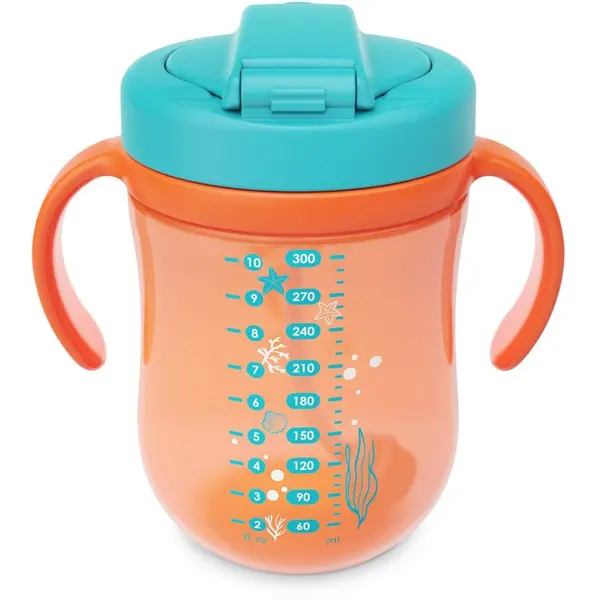 Baboo Baboo Cup with Silicone Straw and Gravity Ball čašica sa slamkom Sea Life 9m+ 300 ml