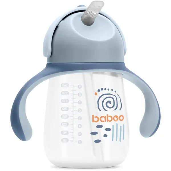 Baboo Baboo Cup with Silicone Straw čašica sa slamkom Blue Haze 9m+ 260 ml