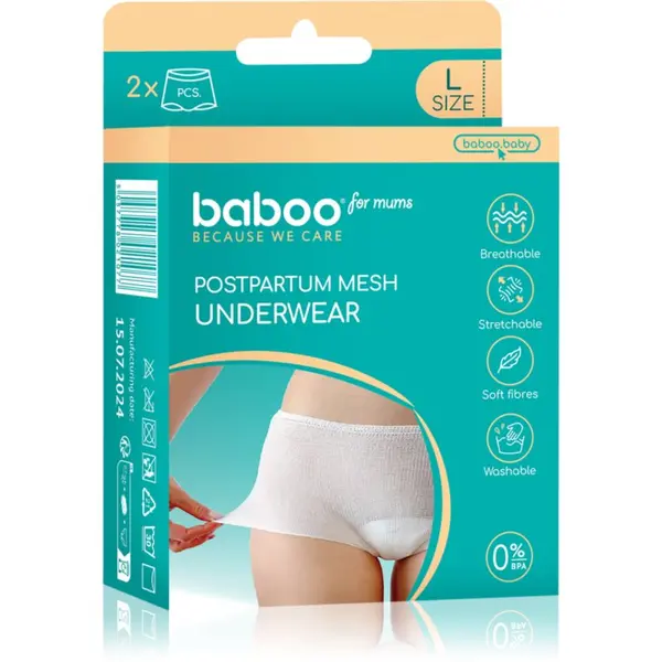 Baboo Baboo Postpartum Mesh Pants gaćice nakon poroda veličina L 2 kom