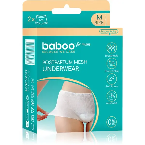 Baboo Baboo Postpartum Mesh Pants gaćice nakon poroda veličina M 2 kom