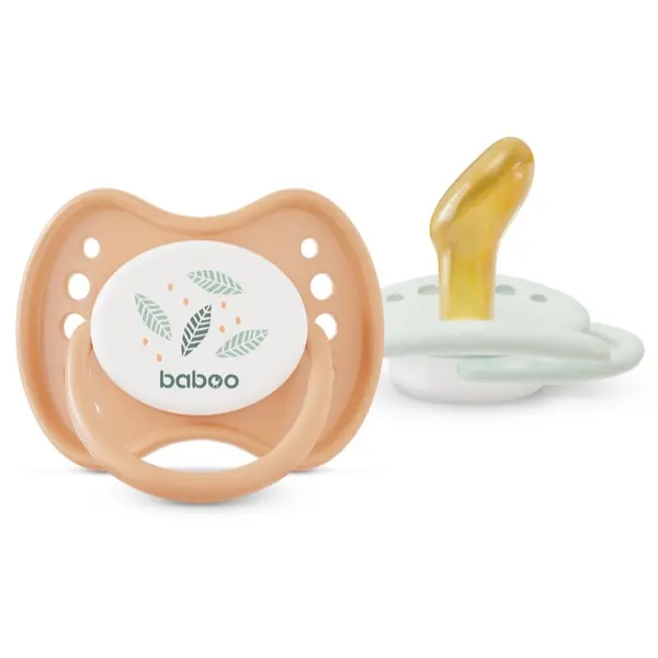 Baboo Baboo Soothers Orthodontic Latex with Case duda Peachy Keen 0-6 m 2 kom