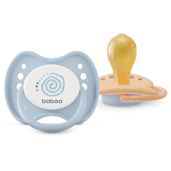 Baboo Baboo Soothers Round Latex with Case duda Blue Haze 6-12 m 2 kom