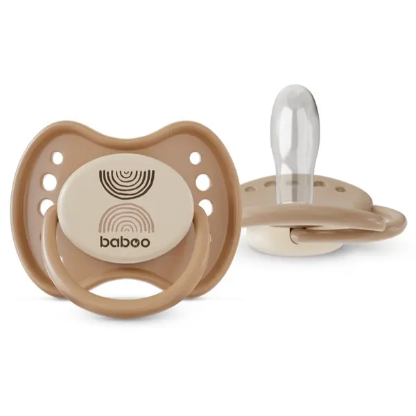 Baboo Baboo Soothers Silicone Symmetrical with Case duda Au Naturale 0-6 m 2 kom