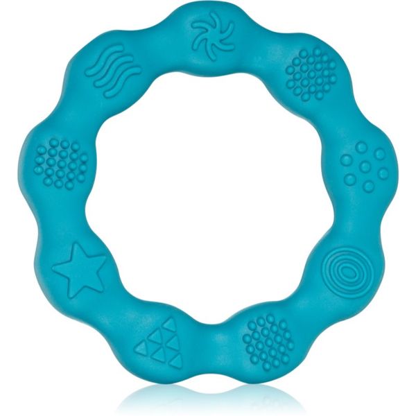 BabyOno BabyOno Be Active Silicone Teether Ring grickalica za bebe Blue 1 kom