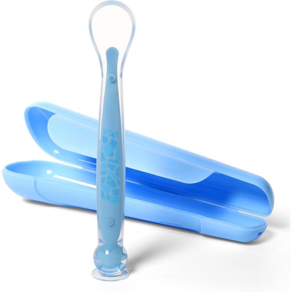 BabyOno BabyOno Be Active Suction Baby Spoon žličica + omot Blue 6 m+ 1 kom