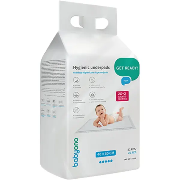 BabyOno BabyOno Get Ready Hygienic Underpads jednokratne podloge za previjanje 40 x 60 cm 22 kom