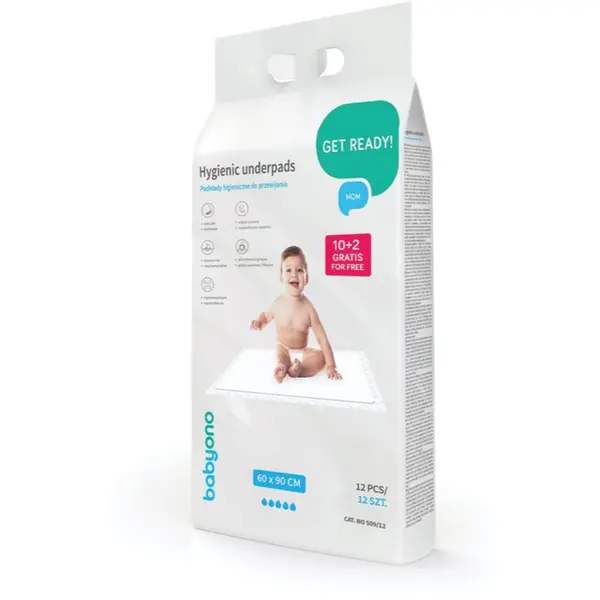 BabyOno BabyOno Get Ready Hygienic Underpads jednokratne podloge za previjanje 60x90 cm 12 kom