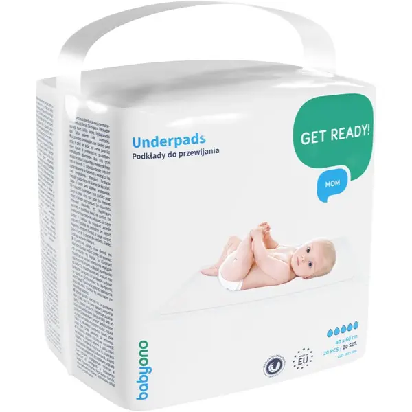 BabyOno BabyOno Get Ready Mom jednokratne podloge za previjanje 40 x 60 cm 20 kom