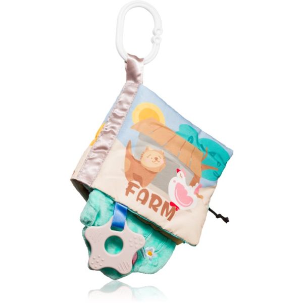 BabyOno BabyOno Have Fun Sensory Book edukativna knjiga kontrastnih boja s grickalicom Farm 1 kom