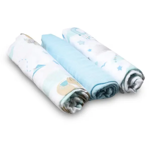 BabyOno BabyOno Natural Bamboo Diapers Blue platnene pelene 70x70 cm 3 kom