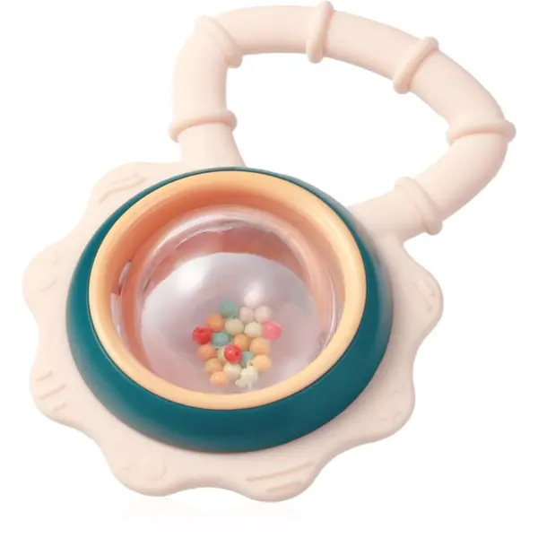 BabyOno BabyOno Rattle With Teether 3m+ grickalica za bebe sa zvečkom Flower 1 kom
