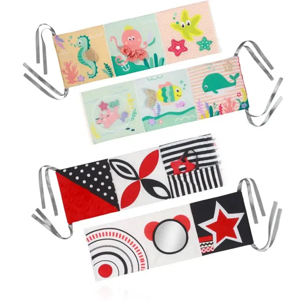 BabyOno BabyOno Reversible Sensory Cloth Book 0m+ edukativna knjiga kontrastnih boja Under the Sea 1 kom