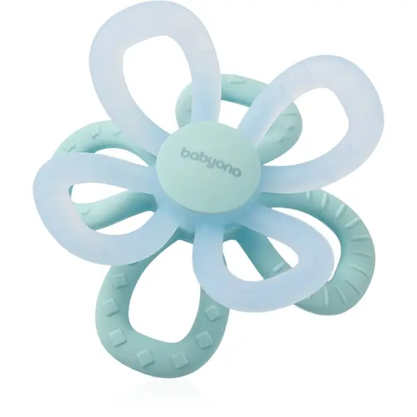 BabyOno BabyOno Silicone Teether Flower grickalica za bebe Blue 1 kom