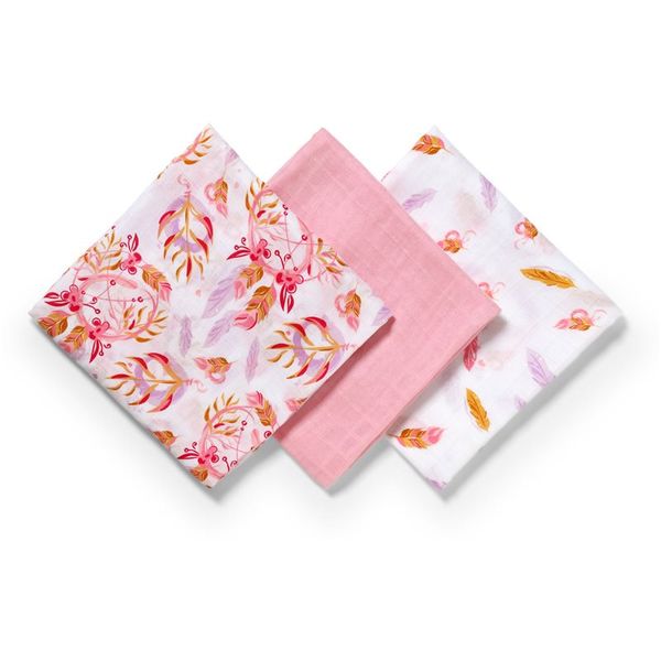 BabyOno BabyOno Take Care Natural Bamboo Diapers platnene pelene Old Pink 3 kom