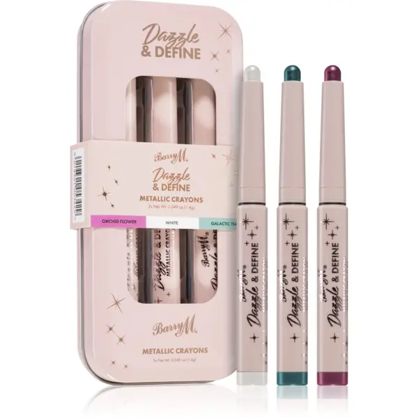 Barry M Barry M Dazzle & Define Metallic Crayon metalik olovka za oči ekonomično pakiranje 3 x 1,4 g 3x1,4 g