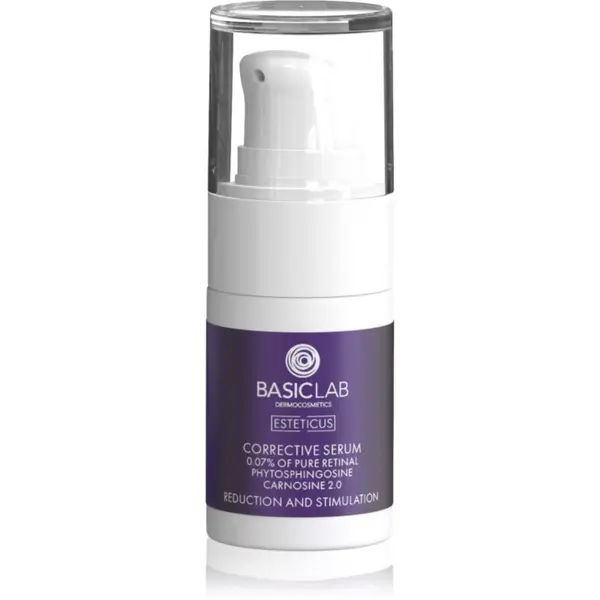 BasicLab BasicLab Dermocosmetics Esteticus serum za zaglađivanje za ujednačavanje tena lica 0.07% Pure Retinal 15 ml