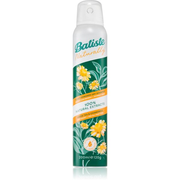 Batiste Batiste Naturally Green tea & Chamomile suhi šampon za upijanje prekomjernog lučenja sebuma i osvježenje kose 200 ml