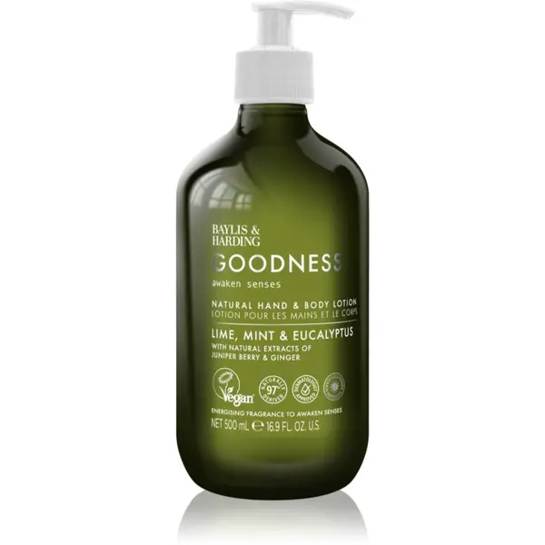 Baylis & Harding Baylis & Harding Goodness Awaken Senses mlijeko za ruke i tijelo s osvježavajućim učinkom parfemi Lime, Mint & Eucalyptus 500 ml