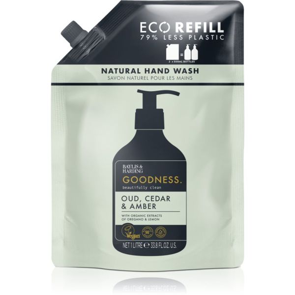 Baylis & Harding Baylis & Harding Goodness Oud, Cedar & Amber prirodni tekući sapun za ruke REFILL 1000 ml