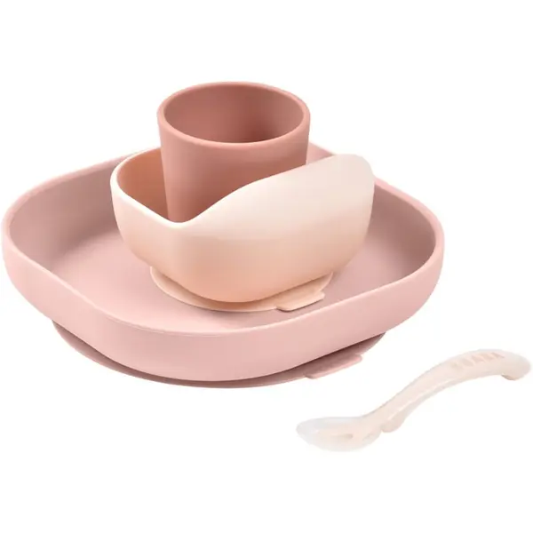 Beaba Beaba 4-Piece Silicone Dinner Set komplet pribora za jelo Cotton Candy 4m+ 4 kom