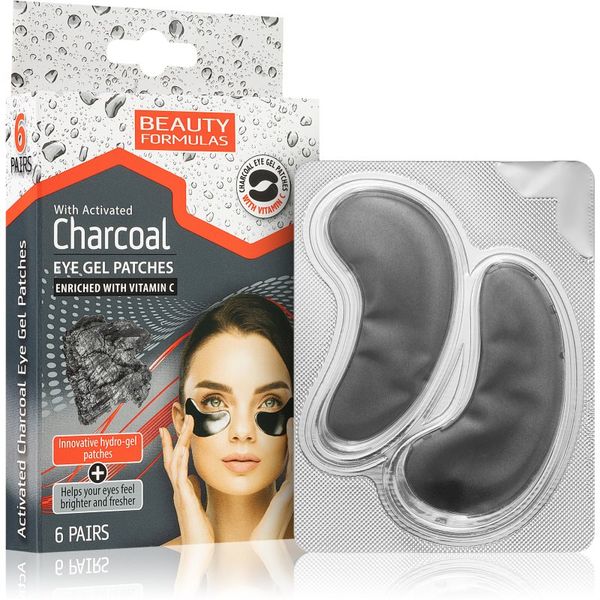 Beauty Formulas Beauty Formulas Charcoal hidrogel maska za područje oko očiju s aktivnim ugljenom 6 kom