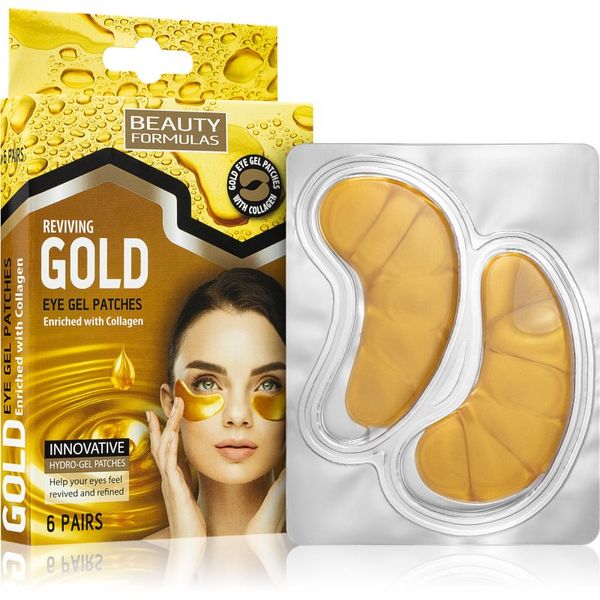 Beauty Formulas Beauty Formulas Gold hidrogel maska za područje oko očiju s kolagenom 6 kom