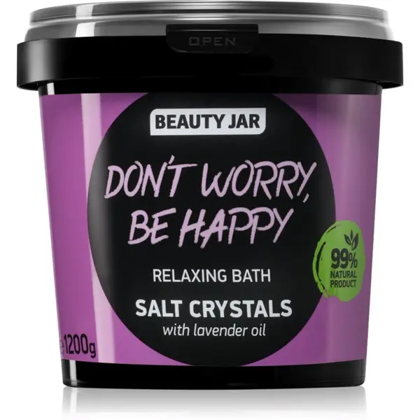Beauty Jar Beauty Jar Don't Worry, Be Happy relaksirajuća sol za kupku s mirisom lavande 1.2 kg
