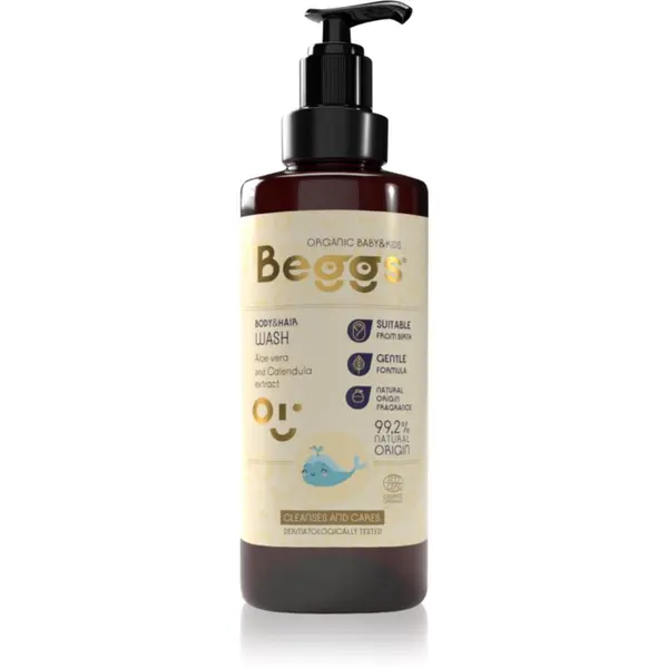 Beggs Beggs Organic Baby & Kids Body & Hair Wash gel za tuširanje za tijelo i kosu za djecu od rođenja 200 ml