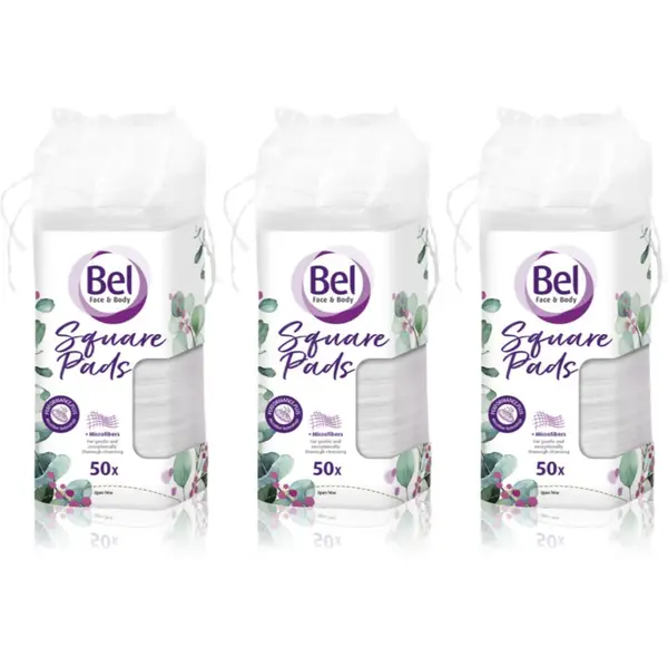 Bel Bel Face & Body Square Pads blazinice za skidanje šminke ekonomično pakiranje 3x50 kom