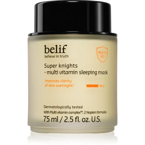 belif belif Super Knights Multi Vitamin Mask intenzivna noćna maska za brzu regeneraciju suhe i dehidrirane kože lica za sve tipove kože 75 ml