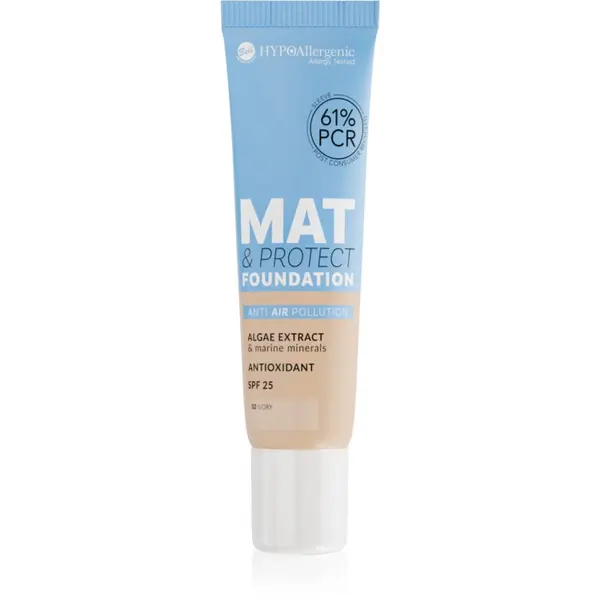 Bell Bell Hypoallergenic Mat & Protect dugotrajni matirajući puder SPF 25 nijansa 02 Ivory 30 g