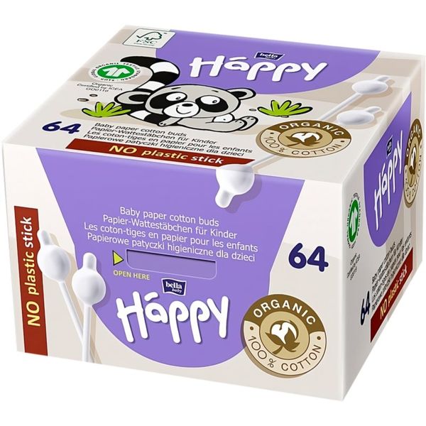 Bella Baby Happy Bella Baby Happy 100% organic cotton štapići za uši za djecu 64 kom