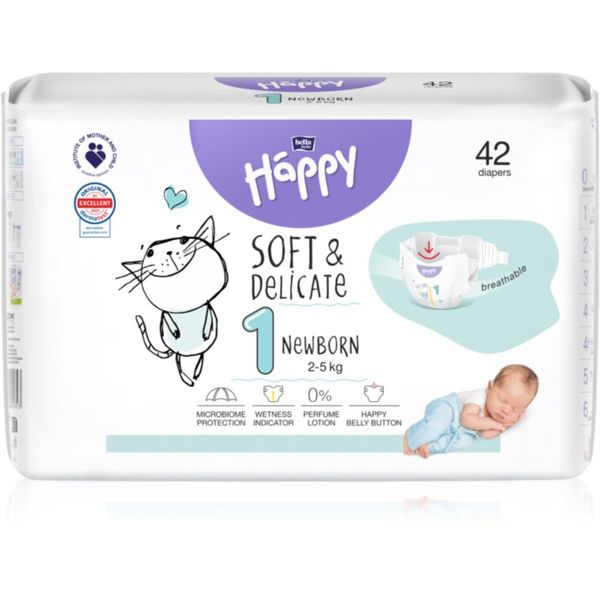 Bella Baby Happy BELLA Baby Happy Soft&Delicate Size 1 Newborn jednokratne pelene 2-5 kg 42 kom