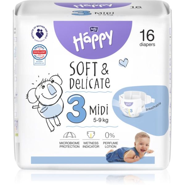 Bella Baby Happy BELLA Baby Happy Soft&Delicate Size 3 MIdi jednokratne pelene 5-9 kg 16 kom