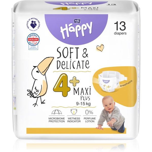 Bella Baby Happy BELLA Baby Happy Soft&Delicate Size 4+ Maxi Plus jednokratne pelene 9-15 kg 13 kom