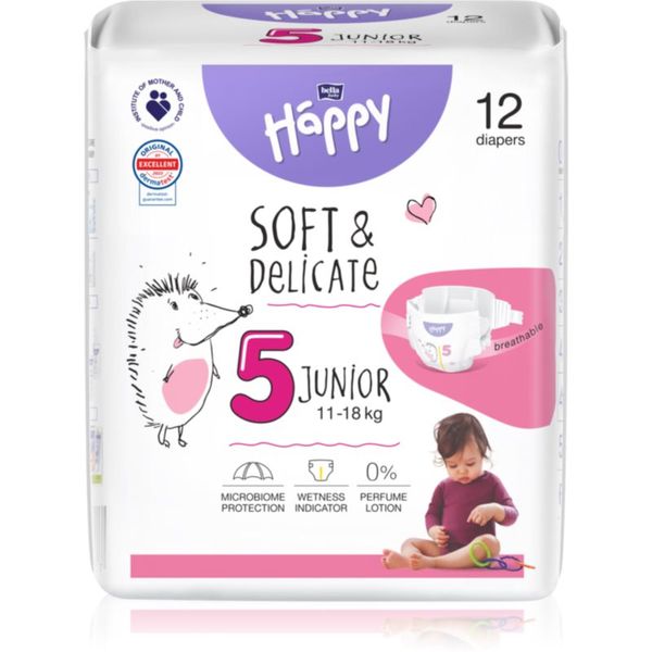 Bella Baby Happy BELLA Baby Happy Soft&Delicate Size 5 Junior jednokratne pelene 11-18 kg 12 kom