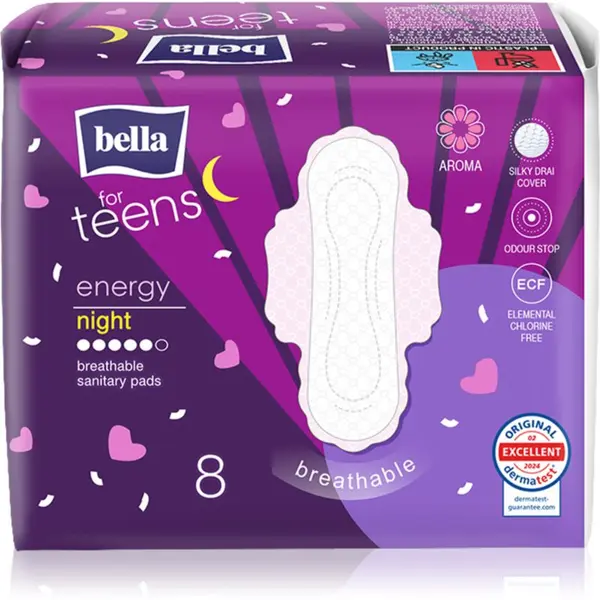 BELLA BELLA For Teens Energy Night ulošci za noć 8 kom