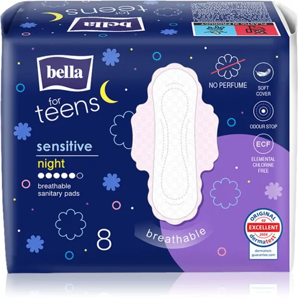 BELLA BELLA For Teens Sensitive Night ulošci za noć 8 kom