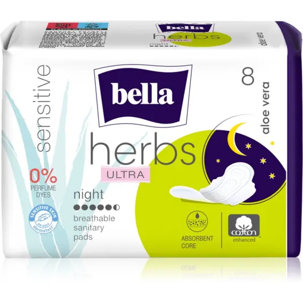 BELLA BELLA Herbs Ultra Night higijenski ulošci za noć Aloe Vera 8 kom