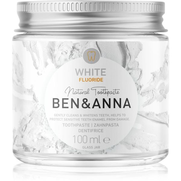 BEN&ANNA BEN&ANNA Natural Toothpaste White Fluoride pasta za zube u staklenoj posudi s fluoridem 100 ml