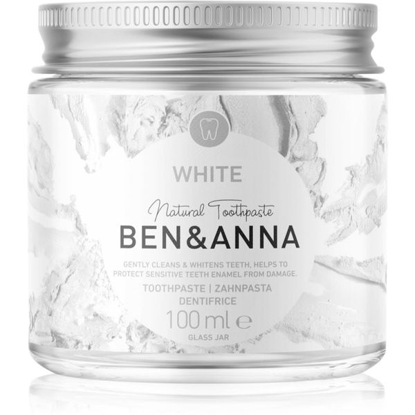 BEN&ANNA BEN&ANNA Natural Toothpaste White pasta za zube u staklenoj posudi s izbjeljivajućim učinkom 100 ml